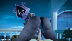 1boy 1girls 3d animated ass badomen big_ass big_breasts big_butt breasts cowgirl_position female fortnite fortnite:_battle_royale looking_at_partner looking_at_viewer looking_back_at_viewer male mp4 penis_in_pussy raven_team_leader sound tagme video