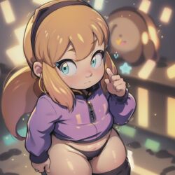 a_hat_in_time aged_up ai_generated blonde_hair blue_eyes chubby chubby_female hat_adult hat_kid light-skinned_female light_skin ponytail suriai thick_thighs thigh_highs thighhighs thighs wide_hips