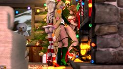 3d animated anna_(frozen) ass blackjr christmas clothing disney disney_princess elsa_(frozen) female flower frozen_(film) futa_on_female futanari high_heel_boots high_heels human panties pornhub rapunzel sex stockings tangled threesome