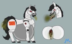 ass belly big_belly burping donut_pucker equid equine fart feces feral hi_res horse horsebot huge_belly invalid_tag machine mammal overweight pucker robot smelly