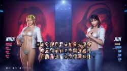 2girls 3d big_breasts bikini blonde_hair cleavage clothing female female_only human jun_kazama kazama_jun milf mod multiple_girls namco nina_williams pale_skin swimwear tekken tekken_8