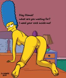 all_fours caption english_text fjm marge_simpson nude_female solo tagme the_simpsons