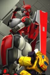 big_breasts bumblebee_(transformers) bumblebee_movie kissable_lips komradederp robot_girl shatter_(transformers) thick_thighs transformers