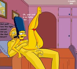 anal anal_sex cartoony cum_inside english_text fjm marge_simpson straight the_simpsons