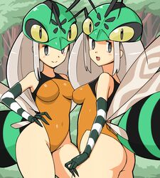 2girls ass bee_lancer breasts female_minor_enemy leotard looking_at_viewer looking_back seiken_densetsu seiken_densetsu_3 tagme trials_of_mana