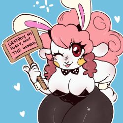 big_breasts bunny_suit bunnysuit female female_only furry furry_female furry_only fursona heart heheart_eyes ovejita_rosa ovejita_rosada pink_hair red_eyes sheep sheep_girl streamer virtual_youtuber vtuber white_skin youtube_hispanic youtuber