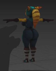 3d angela_cross_(ratchet_and_clank) ass_focus big_breasts bubble_butt butt_shot caked_up fully_clothed insomniac_games kabalmystic lombax low_res playstation ratchet_and_clank screenshot sony_interactive_entertainment source_filmmaker thick_thighs unknown_artist voluptuous