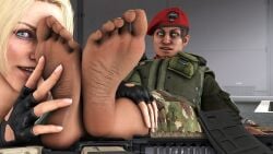 2girls alibi_(rainbow_six) barefoot clothed clothed_female feet female female_only foot_fetish iq_(rainbow_six) multiple_girls rainbow_six rainbow_six_siege steps3d tom_clancy touching_feet