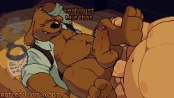 anal anal_sex animated anthro ass balls ballsack belly canine chest chubby_male clothing cum cum_in_ass cum_inside cumshot dog_ears duo ejaculation feet fur gay gay_sex human_on_anthro legs legs_apart legs_up mabit male male/male moaning nipples nose partially_clothed pecs penis sam_(sam_and_max) sam_and_max samuel_dog sex sound thighs thrusting video voice_acted