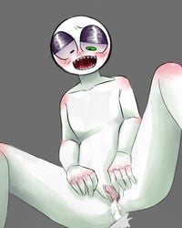 1girls anthro big_eyes cum_in_pussy cum_inside eclair_(character) female marikin_online marikinonline4 pussy solo stickman yamori