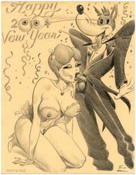 blowjob fellatio julius_zimmerman new_year new_years_eve party red_hot_riding_hood tex_avery tex_avery_wolf