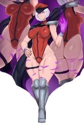 ass breasts erovsaaaka female genderswap leotard m_bison nipple_bulge rule_63 street_fighter thick_thighs white_hair