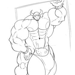 1:1 5_fingers anthro balls beard big_balls big_bulge big_muscles big_penis bracelet bulge clothing door_frame dragon facial_hair fingers genitals hand_on_hip hi_res horn huge_balls huge_bulge huge_cock huge_muscles hyper hyper_balls hyper_bulge hyper_genitalia hyper_muscles hyper_penis jewelry koopa looking_at_viewer male male_only mario_(series) mask monochrome muscular navel nintendo nipples penis sachiel_666 scalie smile solo spiked_bracelet spikes stretched_clothing underwear vein veiny_penis video_games