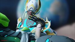 1boy 1girls 3d animated big_penis clothed clothing cybernetics cyborg dark-skinned_female dark_skin genji handjob horizon_lunar_colony_(map) interracial lipstick male/female mask no_sound overwatch sageofosiris sentai_genji smile symmetra video