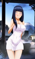 1girls blush breasts curvy female female_only hot_spring hyuuga_hinata large_breasts long_hair looking_at_viewer naruto naruto:_the_last non-nude purple_hair shugo19 smile solo standing tagme towel violet_eyes voluptuous wide_hips