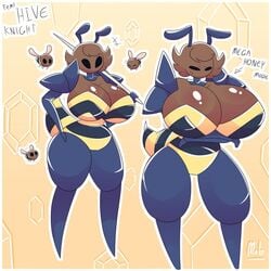 1girls antennae anthro anthrofied armor arthropod arthropod_abdomen arthropod_humanoid ass ass_expansion bee belly big_ass big_breasts big_butt black_eyes black_sclera breast_expansion breast_hold breasts breasts_bigger_than_head butt butt_expansion cleavage dark_skin english_text expansion eyebrows female female_only fringe genderswap growth hair hair_tuft hand_on_hip hey!_minty hips hive_knight_(hollow_knight) holding holding_object hollow_knight hourglass_figure huge_ass huge_breasts huge_butt humanoid hymenopteran hyper hyper_ass hyper_breasts hyper_butt insects large_ass large_breasts large_butt looking_at_breasts mint_ivory mouthless no_mouth non-mammal_breasts oddly_bally rule_63 simple_background solo solo_female standing stinger sweat sweating text thick thick_ass thick_thighs thighs voluptuous weapon wide_hips