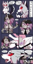 2girls absurd_res anthro blush bodily_fluids borky-draws breasts canid canid_demon choker collar comic cum cum_in_pussy cum_inside cum_on_tongue cunnilingus demon domination duo english_text felching felid female female_domination genital_fluids genitals hair hellhound helluva_boss hi_res jewelry loona_(helluva_boss) mammal multicolored_body multicolored_hair multiple_girls necklace nipples noire_vala oral pantherine pussy sex snow_leopard tongue two_tone_body two_tone_hair vaginal_penetration vivienne_medrano yuri