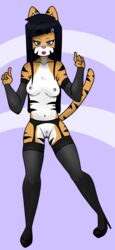 1girls anthro breasts clothing felid feline female female_only footwear garter_belt garter_straps hi_res high_heels legwear lingerie lipstick makeup mammal mcfly0crash pantherine shoes small_breasts solo stockings tiger