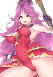 1girls angela angela_(seiken_densetsu_3) angela_(trials_of_mana) breasts cameltoe erect_nipples female female_only green_eyes highres large_breasts looking_at_viewer purple_hair seiken_densetsu seiken_densetsu_3 solo tagme trials_of_mana