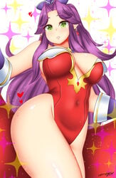 angela angela_(seiken_densetsu_3) angela_(trials_of_mana) breasts female green_eyes highres large_breasts looking_at_viewer purple_hair seiken_densetsu seiken_densetsu_3 tagme trials_of_mana