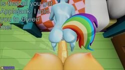 3d animal_genitalia animated anthro applejack_(mlp) big_breasts big_penis breasts dickgirl english_text friendship_is_magic furry futa_on_female futa_pov futanari horse horsecock huge_cock large_breasts mp4 my_little_pony penetration penis pony pov rainbow_dash_(mlp) sex sound straight_hair tecsfm text vaginal_penetration video