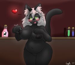 1girls 2017 anthro areola black_areola black_body black_fur black_nipples blush breasts domestic_cat eyewear felid feline felis female female_only fur genitals glasses green_eyes hair hi_res iamaneagle_(artist) inner_ear_fluff leskaviene mammal nipple_fetish nipple_pinch nipple_play nipples nude open_mouth pinch pussy slightly_chubby solo tuft white_hair