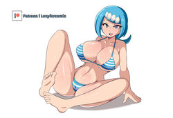 1girls absurd_res alternate_breast_size big_breasts bikini blue_eyes blue_hair cameltoe eye_contact feet female high_resolution huge_breasts human lana's_mother_(pokemon) large_breasts long_hair looking_at_viewer lucyfercomic mature_female milf mob_face mother nintendo no_sclera pale-skinned_female pale_skin patreon_username pokemon pokemon_sm spread_legs thick_thighs thighs white_background