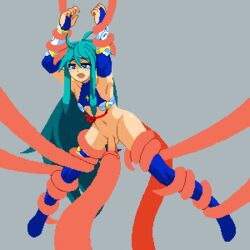 1boy anal armpits blue_eyes elbow_gloves femboy gloves goushu long_hair lowres m.u.g.e.n male male_only mira_misciano navel original penis penis_milking pixel_art replaceme solo tagme tentacle tentacle_on_male tentaclejob testicles thighhighs trap ugoira