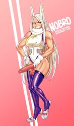 1futa balls bunny_ears dark-skinned_futanari dark_skin dickgirl erection futa_only futanari gloves hero_outfit_(mha) miruko muscles muscular muscular_futanari my_hero_academia nobro penis rabbit_ears rabbit_humanoid rumi_usagiyama smile solo solo_futa testicles white_gloves white_hair