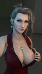 1girls 3d areola big_breasts blender breasts dress female female_only final_fantasy final_fantasy_vii final_fantasy_vii_remake nipples scarlet_(ffvii) solo stalkek tagme