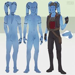 alien balls blue_body blue_skin clothed clothing digital_media_(artwork) erection eyewear feet flaccid foreskin genitals goggles hi_res humanoid humanoid_feet male male_only nipples nude penis simple_background smooshkin solo star_wars toned toned_male twi'lek uncircumcised uncut