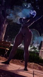 1girls 3d 9:16 anthro armor bench big_breasts breasts dark_persona doctor-sfm equid female female_only friendship_is_magic furry genitals headgear helmet hi_res horn looking_at_viewer mammal my_little_pony nightmare_moon_(mlp) nipples nude outside pose princess_luna_(mlp) pussy solo tree unicorn