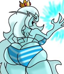 1girls 2022 4_fingers adventure_time ass big_ass big_breasts bikini canon_genderswap cartoon_network claws cute female ice_queen_(adventure_time) kaseyla89864725 looking_at_viewer looking_back rule_63 sharp_teeth sideboob solo striped_bikini striped_bikini_bottom striped_bikini_top tagme white_background white_eyes white_hair