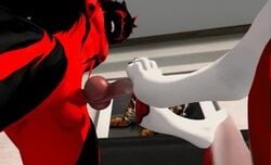 1boy 1girls 3d animal_genitalia animated anthro ass breasts duo female footjob fox fur furry large_ass large_breasts large_penis male naked no_sound nude patreon penis shine shinesl tagme thick_thighs video vixen
