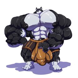 1:1 anthro balls big_balls big_bulge big_muscles big_penis bobert boxers_(clothing) bulge canid canine canis clothing domestic_dog frown genitals hand_on_genitalia hi_res huge_balls huge_bulge huge_cock huge_muscles husky hyper hyper_balls hyper_bulge hyper_genitalia hyper_muscles hyper_penis looking_at_viewer male male_only mammal muscles muscular nipples nordic_sled_dog penis simple_background solo spitz underwear white_background
