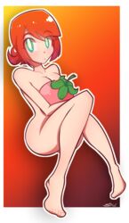 1girls breasts completely_nude completely_nude_female cute earrings eyebrows_visible_through_hair feet female female_focus female_only green_eyes human jewelry knees_together_feet_apart looking_at_viewer nonsexual_nudity nude nude_female penny_(stardew_valley) red_hair solo solo_female stalx_(artist) stardew_valley