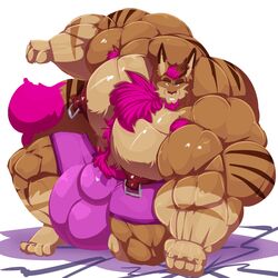 1:1 anthro balls beard big_balls big_bulge big_muscles big_penis bobert bottomwear bulge chest_tuft clothed clothing dreamworks_face facial_hair floor_damage fur genitals hair hi_res hitting huge_balls huge_bulge huge_cock huge_muscles hyper hyper_balls hyper_bulge hyper_genitalia hyper_muscles hyper_penis looking_at_viewer male male_only mammal multicolored_body multicolored_fur multicolored_hair muscular nipple_piercing nipples pants penis piercing rob_(rgmbleh) rodent sciurid short_pants simple_background smile solo topless tuft white_background