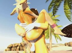 1boy 1girls animal_genitalia animated anthro breasts bunny duo female fur furry large_ass large_breasts male naked no_sound nude patreon penis shine shinesl tagme thick_thighs video