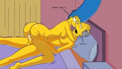 cowgirl_position creampie cum_inside english_text fjm marge_simpson riding tagme text the_simpsons