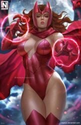 1girls big_breasts brown_hair female female_only fully_clothed long_hair marvel nopeys scarlet_witch solo solo_female solo_focus superheroine wanda_maximoff