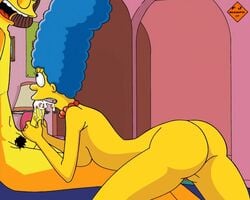 blowjob cum cum_in_mouth fjm jimbo_jones male marge_simpson penis sucking tagme the_simpsons