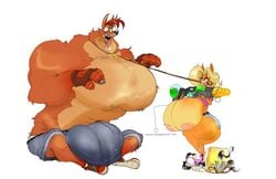 1girls 2020 2boys 4_fingers activision anthro ass bandicoot big_breasts big_bulge big_butt big_muscles big_pecs bimbo blonde_hair bodily_fluids bottomwear bound breasts bulge clothing collar crash_(series) crash_bandicoot curvy_figure doctor_neo_cortex drooling female fingers footwear fur giant_breasts gloves group growth hair handwear hi_res huge_breasts huge_bulge huge_muscles human hyper hyper_breasts hyper_bulge larger_male leash leash_in_mouth male mammal marsupial muscular muscular_male neo_cortex nipples object_in_mouth orange_body orange_fur pecs rabid raised_clothing raised_shirt saliva shoes simple_background sitting size_difference smaller_female sneakers step_pose straight tawna_bandicoot thick_thighs tight_clothing tongue tongue_out video_games voluptuous white_background yellow_body yellow_skin