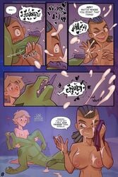 1girls 2boys anthro big_breasts blush bodily_fluids breasts bukkake comic cum cum_on_face dark-skinned_female dark_skin dialogue ejaculation female genital_fluids genitals green_body green_scales hagfish heart hi_res human humanoid_genitalia humanoid_penis kyle_(she-ra) lizard lizardman lonnie_(she-ra) male mammal masters_of_the_universe mattel naked netflix nipples nude oral orgasm orgasm_face page_8 penis reptile rockbottomfeeder rogelio scales scalie she-ra_and_the_princesses_of_power straight surprise tongue tongue_out