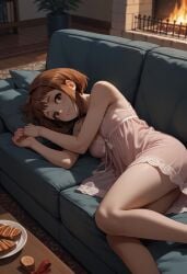 ai_generated lingerie midcafe_(artist) nude ochaco_uraraka tagme