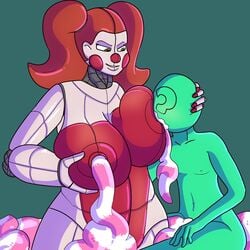 1boy 1boy1girl 1girls anon baby_(fnafsl) breast_sucking circus_baby circus_baby_(fnaf) clown clown_girl crisis-omega female five_nights_at_freddy's ice_cream lactating_ice_cream lactation large_breasts robot robot_girl sister_location sucking_nipples unusual_lactation