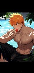 ai_generated bleach bleach:_the_thousand-year_blood_war gay ichigo_kurosaki kurosaki_ichigo male_only yaoi