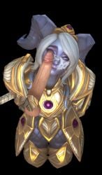 1girls 3d blizzard_entertainment blue_skin cum cum_on_face disembodied_penis draenei facial melonsoda penis_on_face warcraft white_hair world_of_warcraft yrel