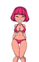 adonis_belt alpha_channel ass_visible_through_thighs bangs bikini bra camp_pinewood camp_pinewood_remix closed_eyes collarbone eyebrows eyebrows_visible_through_hair eyelashes for_sticker_use game_cg hairband large_breasts lazytown navel panties pink_bikini pink_bra pink_hair pink_panties png short_hair small_waist smiling stephanie_meanswell sticker_template strap_gap teeth thigh_gap transparent_background transparent_png vaultman wide_hips