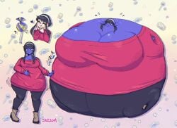 1girls ass_expansion bbw belly_expansion big_breasts blue_skin blueberry_inflation breast_expansion breasts cleavage expansion fat fat_woman female female_only huge_breasts inflation light-skinned_female sile2011 skin_turning_blue solo spy_x_family sunken_head sunken_limbs thick_thighs wide_hips yor_briar