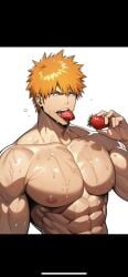 ai_generated bleach bleach:_the_thousand-year_blood_war gay ichigo_kurosaki kurosaki_ichigo male_only yaoi